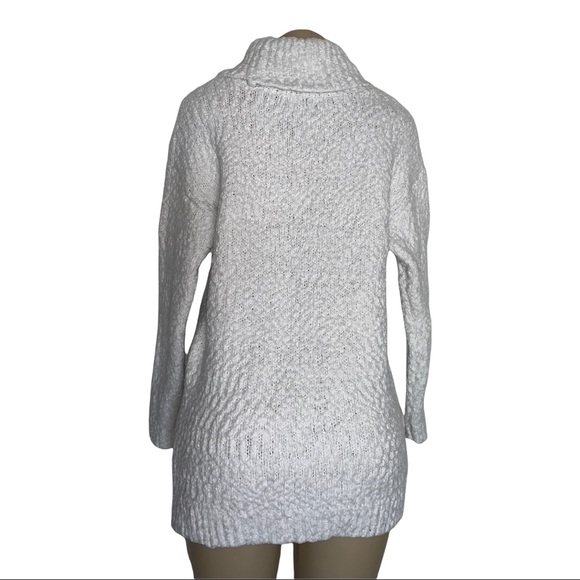 Kenneth Cole Chunky Knit White Pullover High Turtleneck Rollover Collar Sweater - Picture 3 of 4